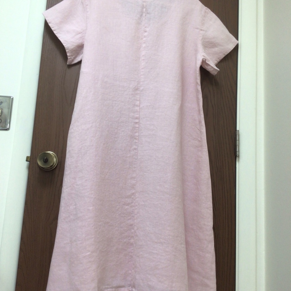 Flax Light Pink Linen Midi Dress - Picture 6 of 11